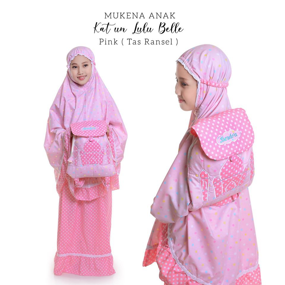 Mukena Anak Katun Lulu Belle Pink ( Tas Ransel )