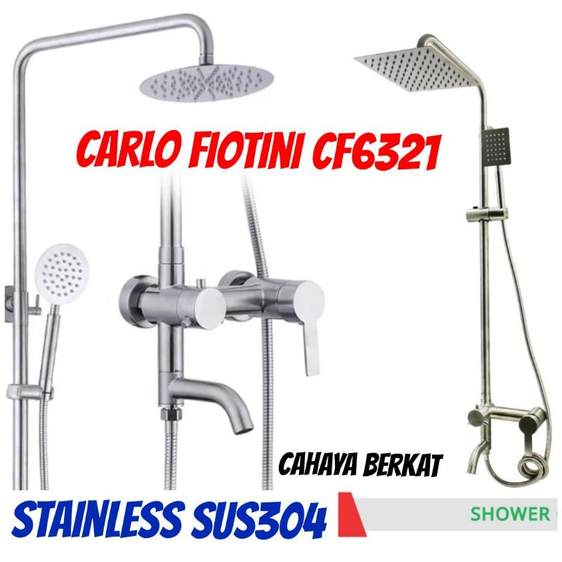 Shower tiang coulomn carlo fiotini 6321 stainless SUS304 + kran panas dingin anti karat PROMO