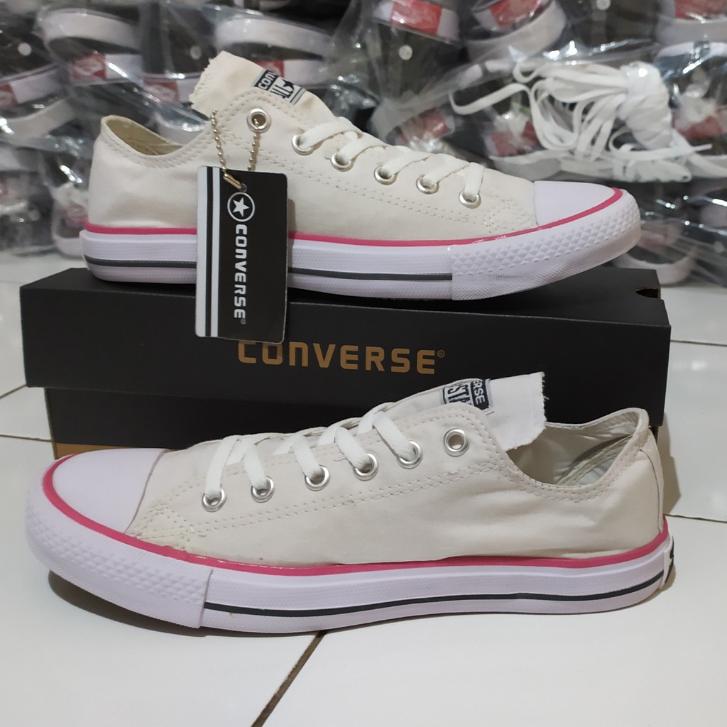 BISA COD SEPATU CONVERSE LOW  ALL STAR PENDEK PRIA WANITA PUTIH FREE BOX