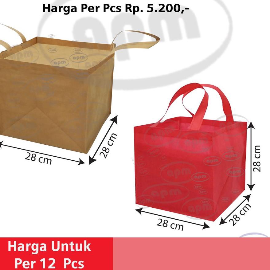

♚ Tas Spunbond Kotak Ukuran 28cm x 28cm x 28cm (Tas Jahit) ☎