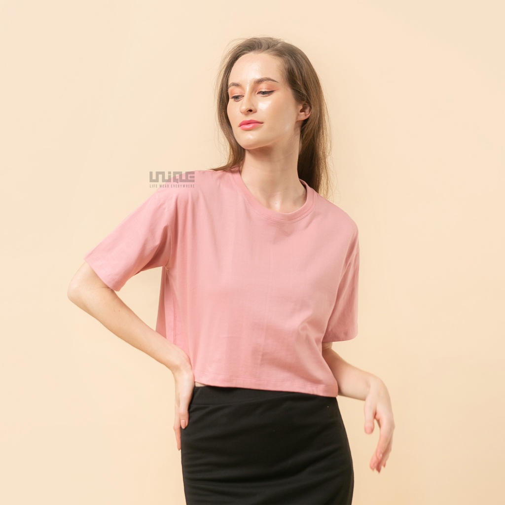 UNIQUE - (CropTop Series) Kaos Oversize Croptop Peach