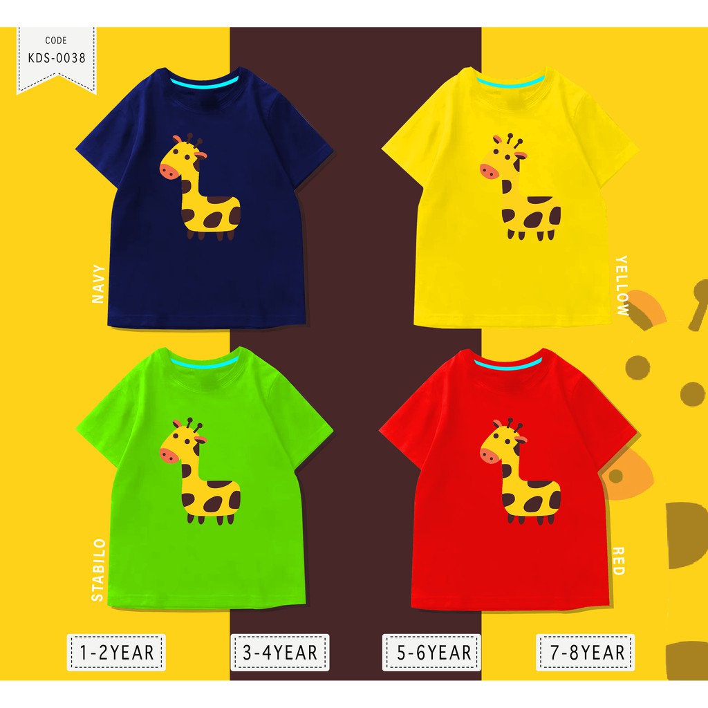 Baju Anak Jerapah/ Kaos Distro DTF Anak Laki Laki dan Perempuan / Unisex / Motif Kartun