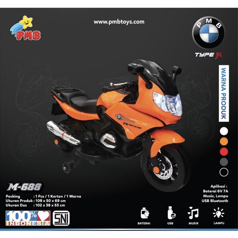 Mainan Motor Aki CBR motor accu M688