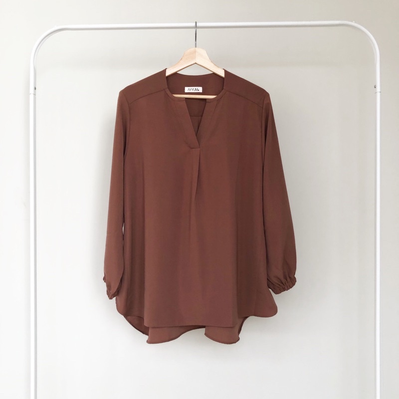 Skipper Blouse + Widepants (dijual terpisah)-Skipper brownie