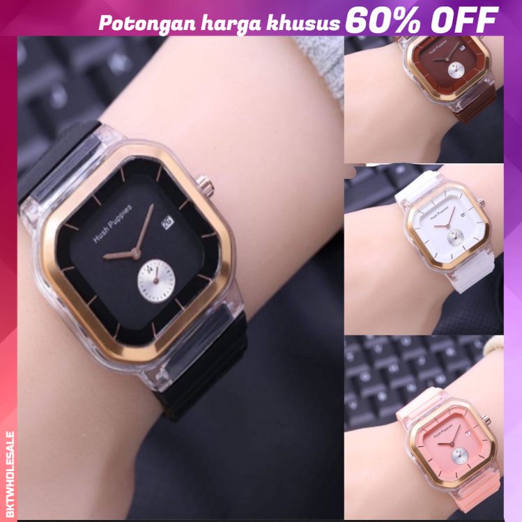 Jam Tangan Digital Rubber Pria Wanita Murah Karet Square Sport Led Hush Puppies Jam Watches