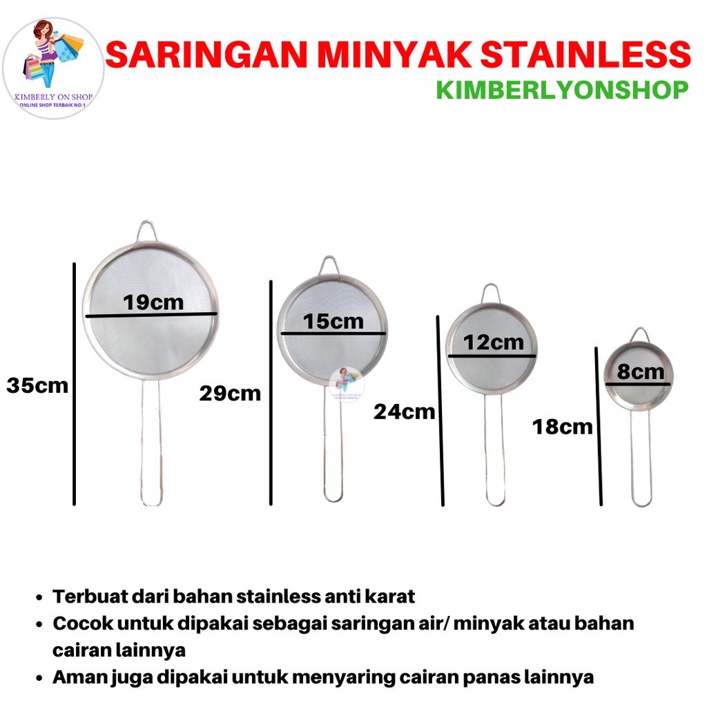 Saringan Minyak Stainless Halus Penyaring Saring Kopi Teh