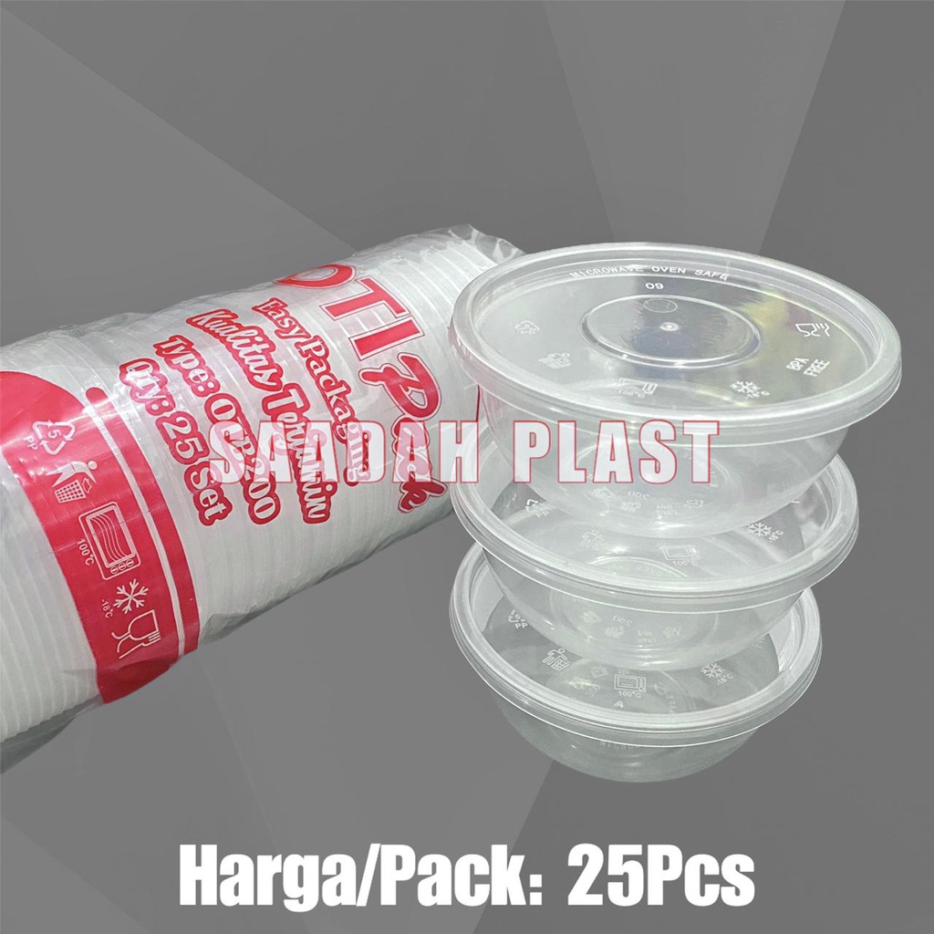 (ISI 25) THINWALL BULAT 200ML / MANGKOK PLASTIK BOWL 200 ML TAHAN PANAS OTIPACK