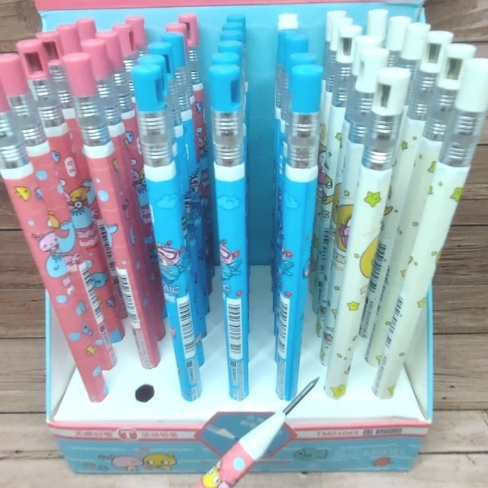

Pensil Mekanik Tebal 2.0mm isi 6 pçs Tutup atas bisa serut Pensil