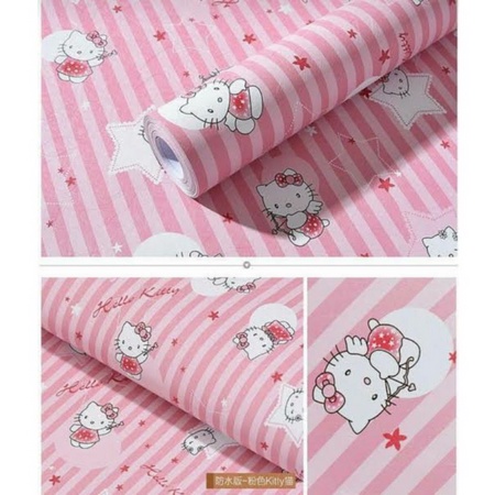 Wallpaper Stiker Motif Salur Hellokitty 1 roll