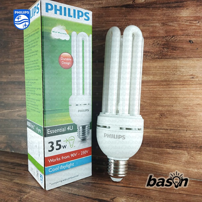 PHILIPS ESSENTIAL 4U 35W E27 - 6500K / Putih - Lampu Hemat Energi