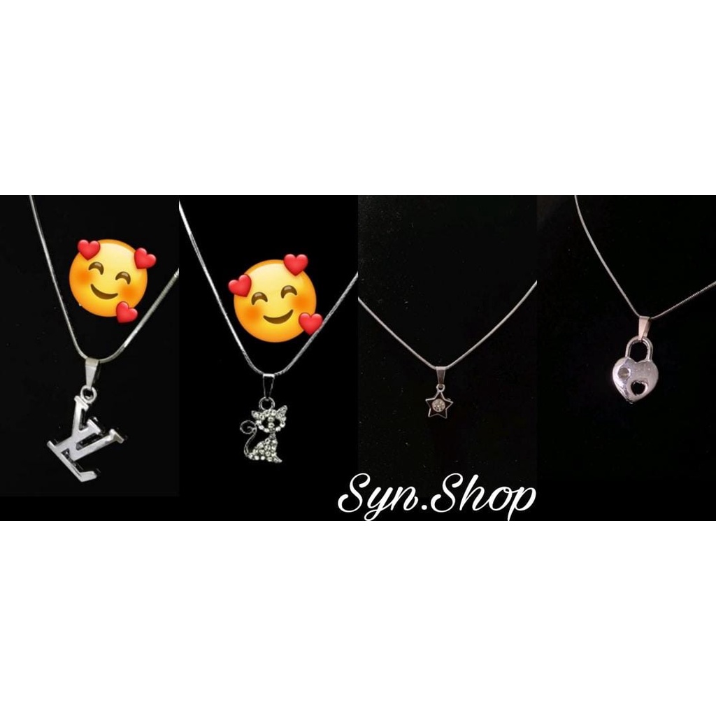 COD KALUNG LIONTIN WANITA TITANIUM GEMBOK HATI KUCING BINTANG LV KOREA