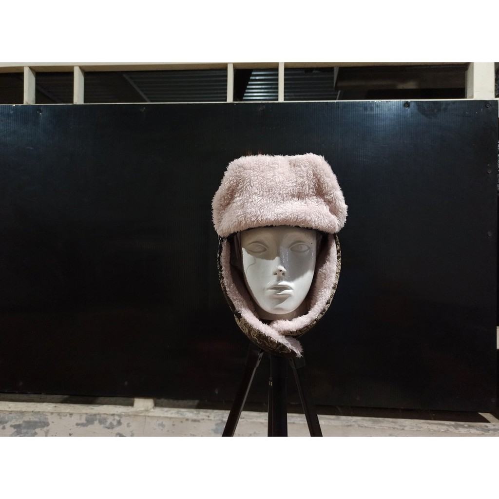 TOPI RUSIA PINK TOPI USHANKA TOPI OUTDOOR