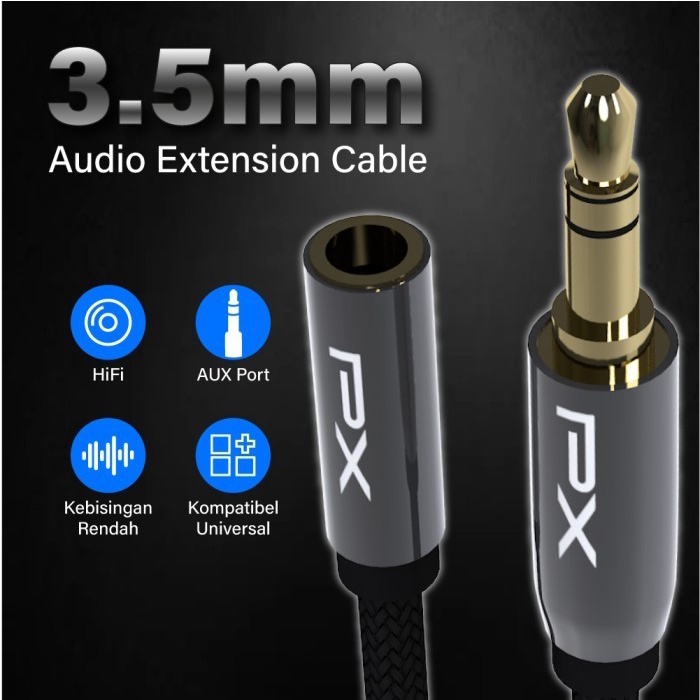 Kabel Audio Extension Aux 3.5mm Male to Female 1.5M PX CO-YP0315