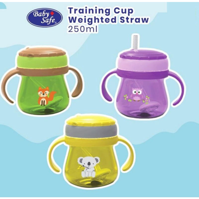 Baby Safe Cup With Weighted Straw 250 ml (JP019)/Botol Minum Bayi Anak