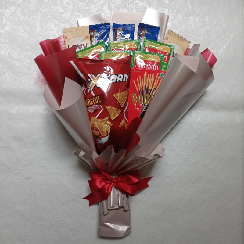 

buket snack/buket makanan/ buket wisuda/ buket hadiah/ buket spesial