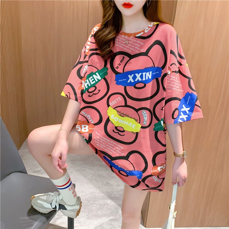 THISTLE - Oversize Tee Tshirt Wanita Model Longgar Motif Bear XXIN