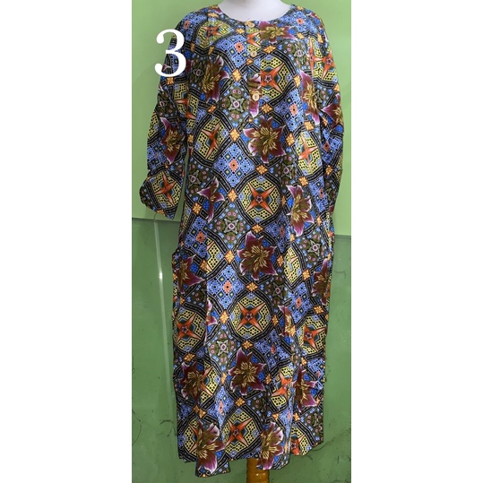 DASTER PENDEK LENGAN 3/4 LD 115CM KENCANA UNGU LABEL BIRU-3