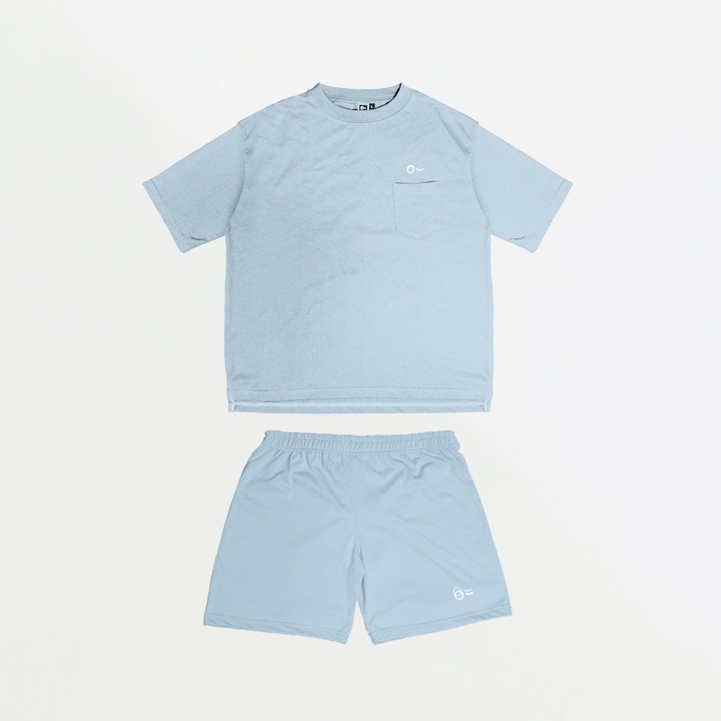 JOHNJILL - Kaos Oversize Short Sleeve Saku &amp; Short Pants - Basic Set_