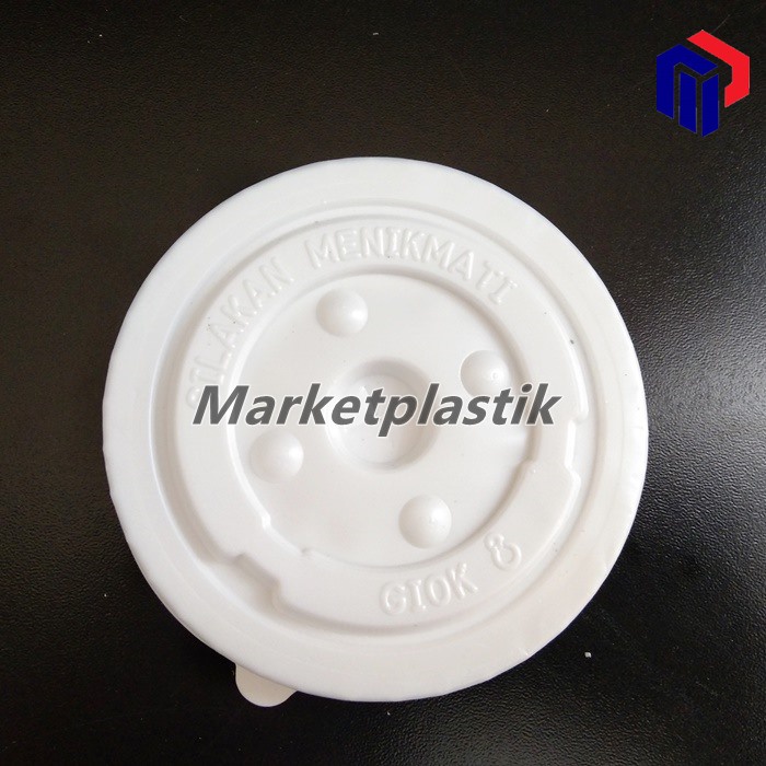 Tutup Gelas Plastik/Tutup Gelas Pop Ice/Tutup Datar Butek Giok 50pcs