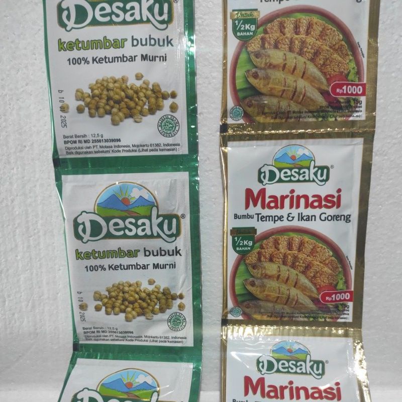 

Desaku Ketumbar12,5 gram/ Marinasi Bumbu tempe dan Ikan Goreng Sachet 15 gram