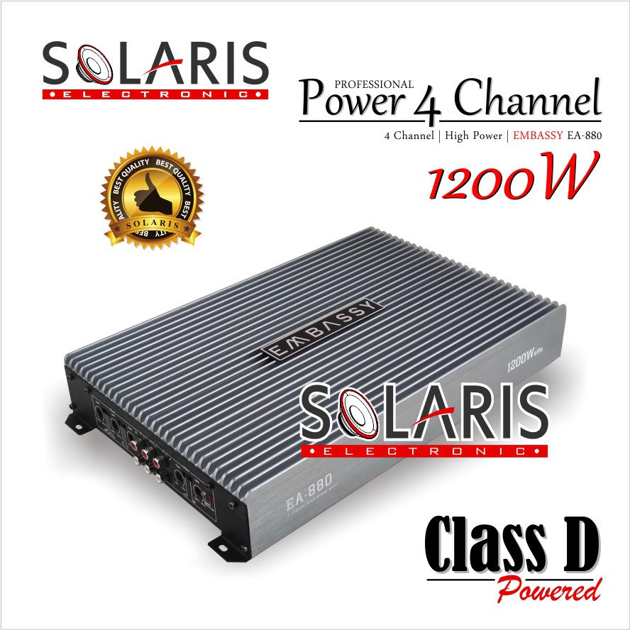 POWER MOBIL 4 Channel CLASS D 1200 Watt EMBASSY EA-880 PREMIUM