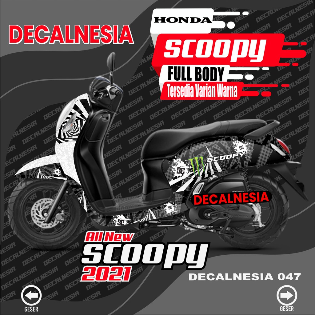 Decal Scoopy New 2021 2022 2023 Full Body Stiker Motor Honda Sticker Variasi Modifikasi Racing Decal