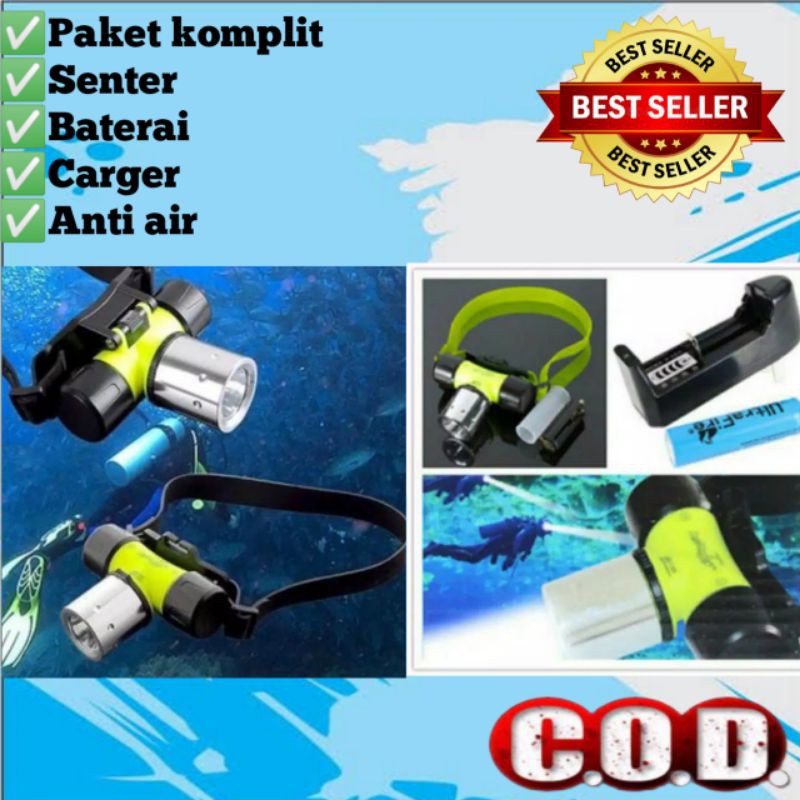 Headlamp Selam / Water proof / Senter Kepala Selam / Anti Air