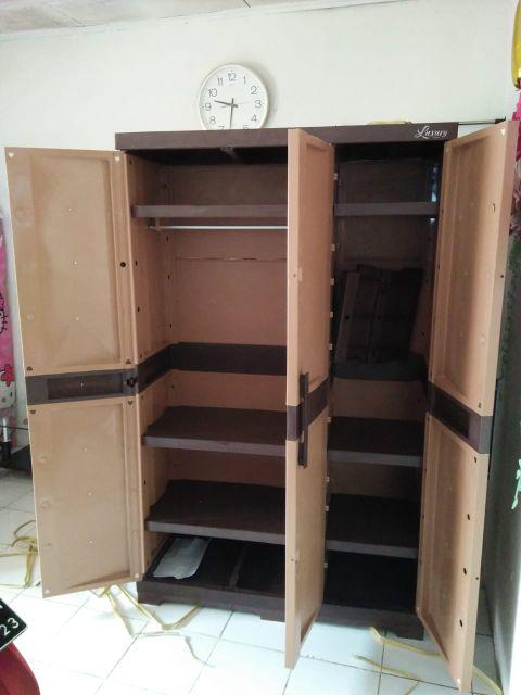 Lemari Plastik Luxury Tabitha 3 Pintu Full Rak / Gantung (promo Harga)