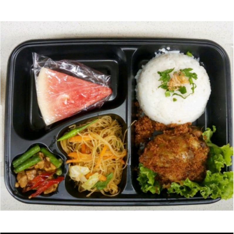 

Termurah!!!! PAKET NASI BENTO KUMPLIT AYAM SERUNDENG/Murah bandung /isi 7 macam