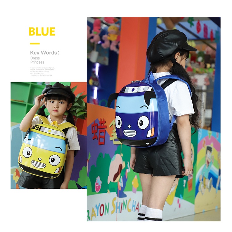 Khatinstore Tas Ransel Sekolah Anak SD TK SMP SMA Karakter Mobil Unisex Laki Laki Perempuan / Backpack School / Tayo / Import / 434