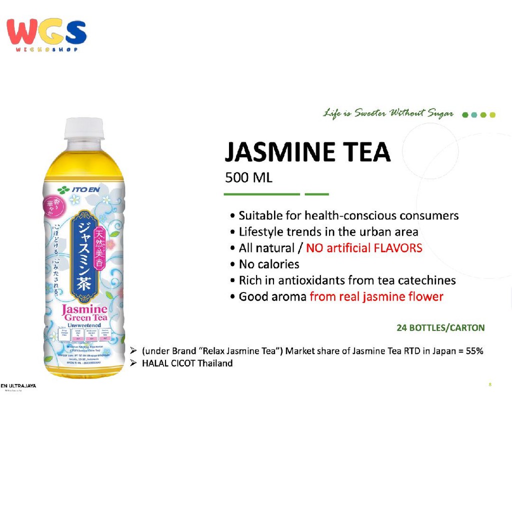 ItoEn - Ito En Unsweetened Jasmine Green Tea 24 btl x 500ml