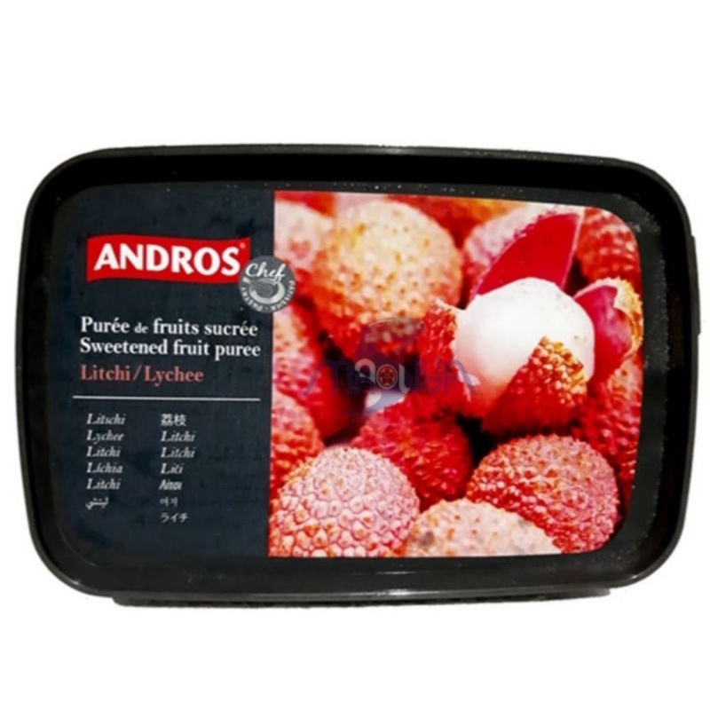 

Andros Fruit Puree - Lychee / Cherry / Mango / Orange / Strawberry / Raspberry / Passion Fruit 1kg