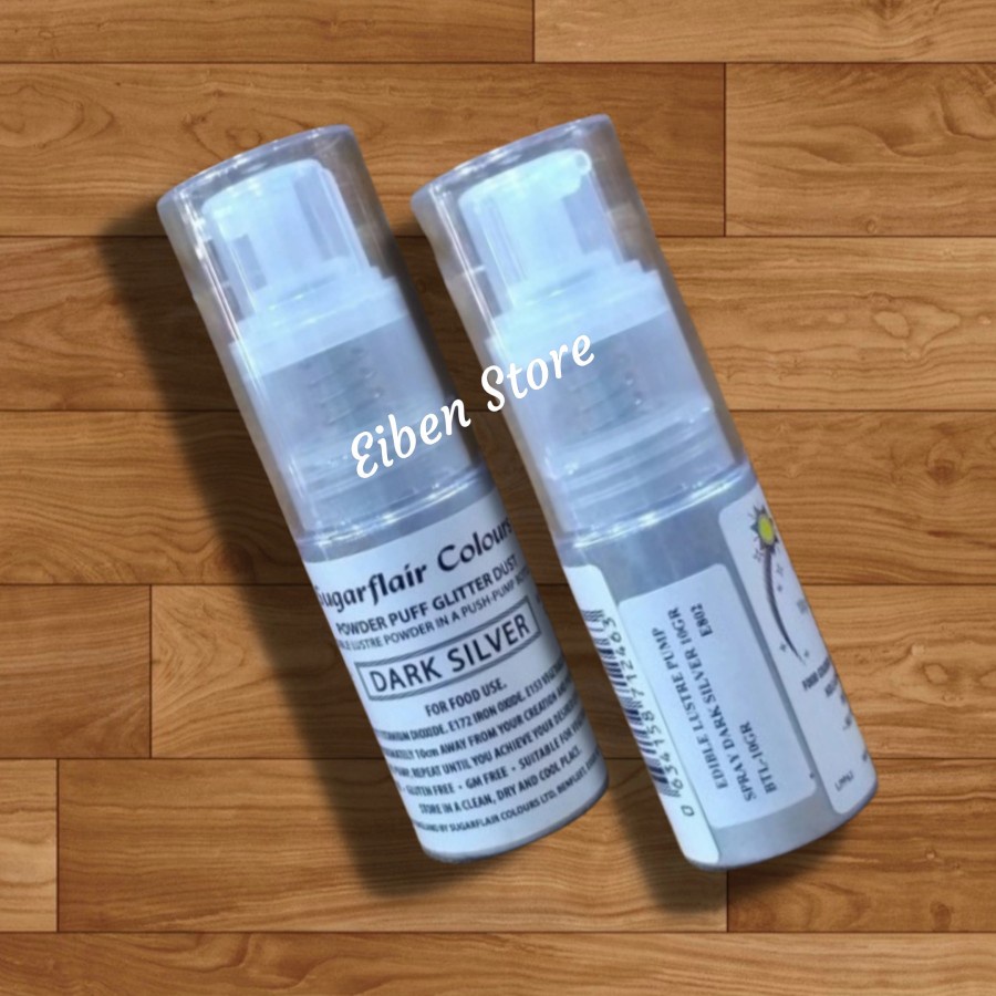 

Sugarflair Edible Lustre Pump Spray Dark Silver - 10gr
