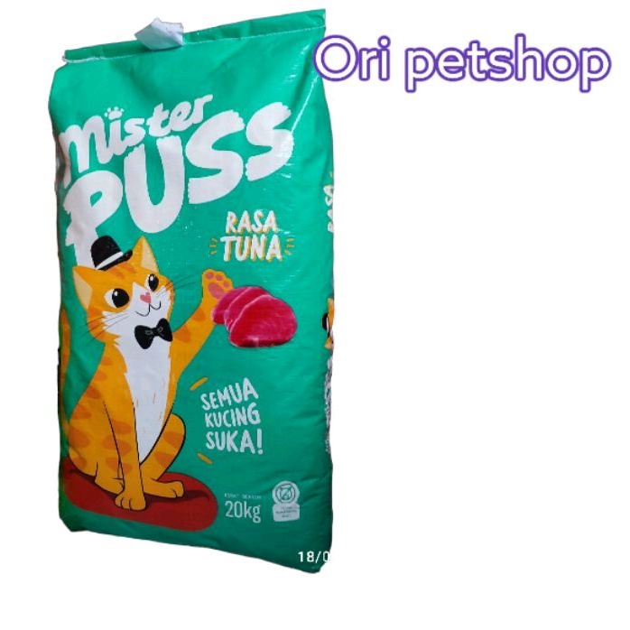 (GRAB-GOJEK) promo!!! makanan kucing mister puss rasa tuna 20kg