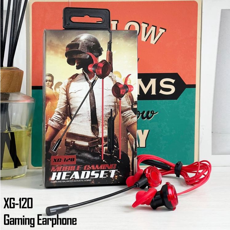 EARPHONE / HEADSET GAMING XG-120 MOBILE HANDSFREE GAMING UNIVERSAL JACK 3.5MM WITH MIC.