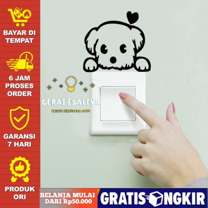 Sticker Wallpaper Dinding Love Cat &amp; Dog - Kucing