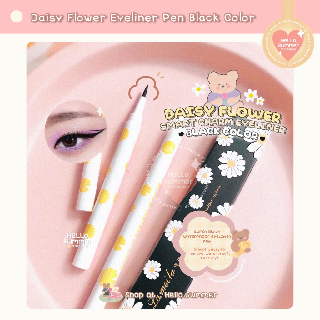 𝐄𝐘𝐄𝐋𝐈𝐍𝐄𝐑 - Daisy Flower Smart Charm Eyeliner Pen Black Color Waterproof