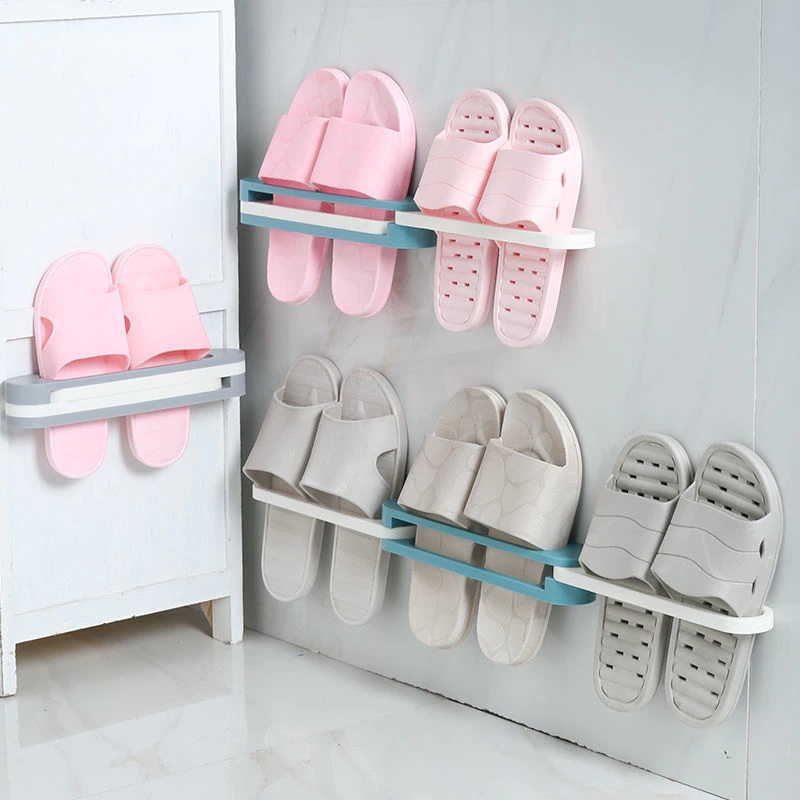 Rak Organizer Sandal Tempel Dinding Minimalis Slippers Shelf Holder - PWS3Q4 - Gray