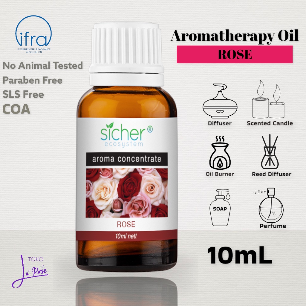 Rose Aromatherapy Sicher Essential Oil Pewangi Ruangan Aromaterapi Diffuser Humidifier 10ml