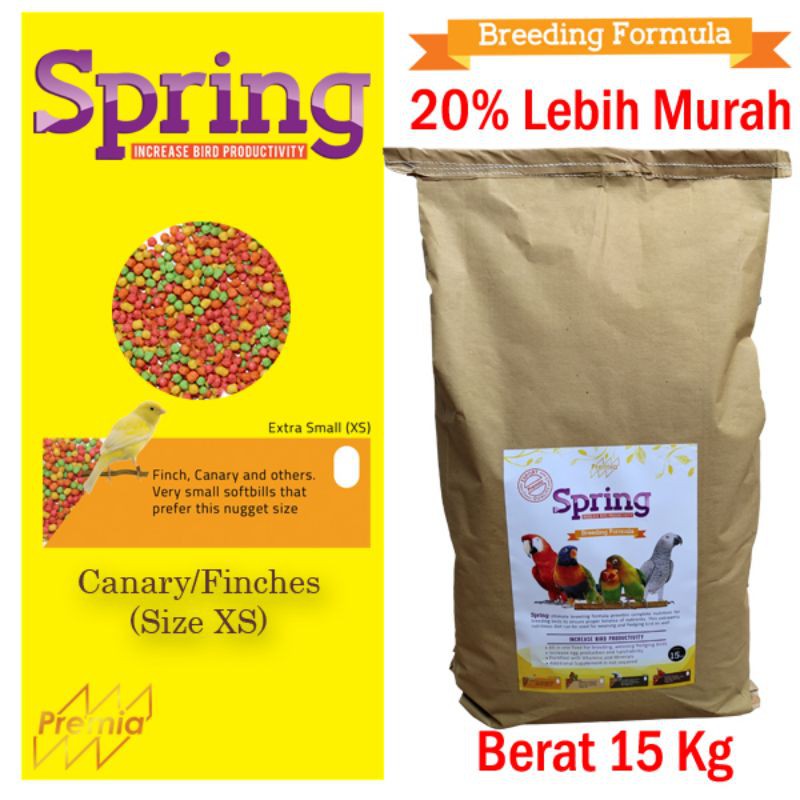 

Premia Spring canary Finches 15kg pakan burung breeding premium