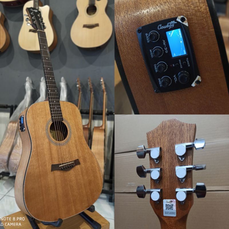Gitar Akustik Elektrik Cowboy GW240NS Preamp Aw39 Tuner Original