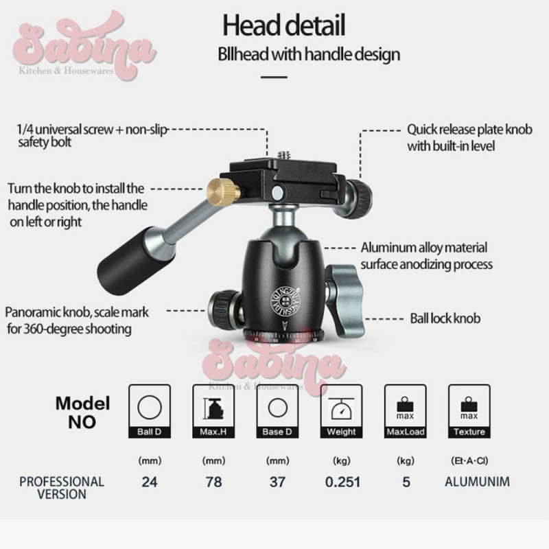 Tripod Flat Lay Multifunction DSLR Horizontal Center Fluid Head QZSD