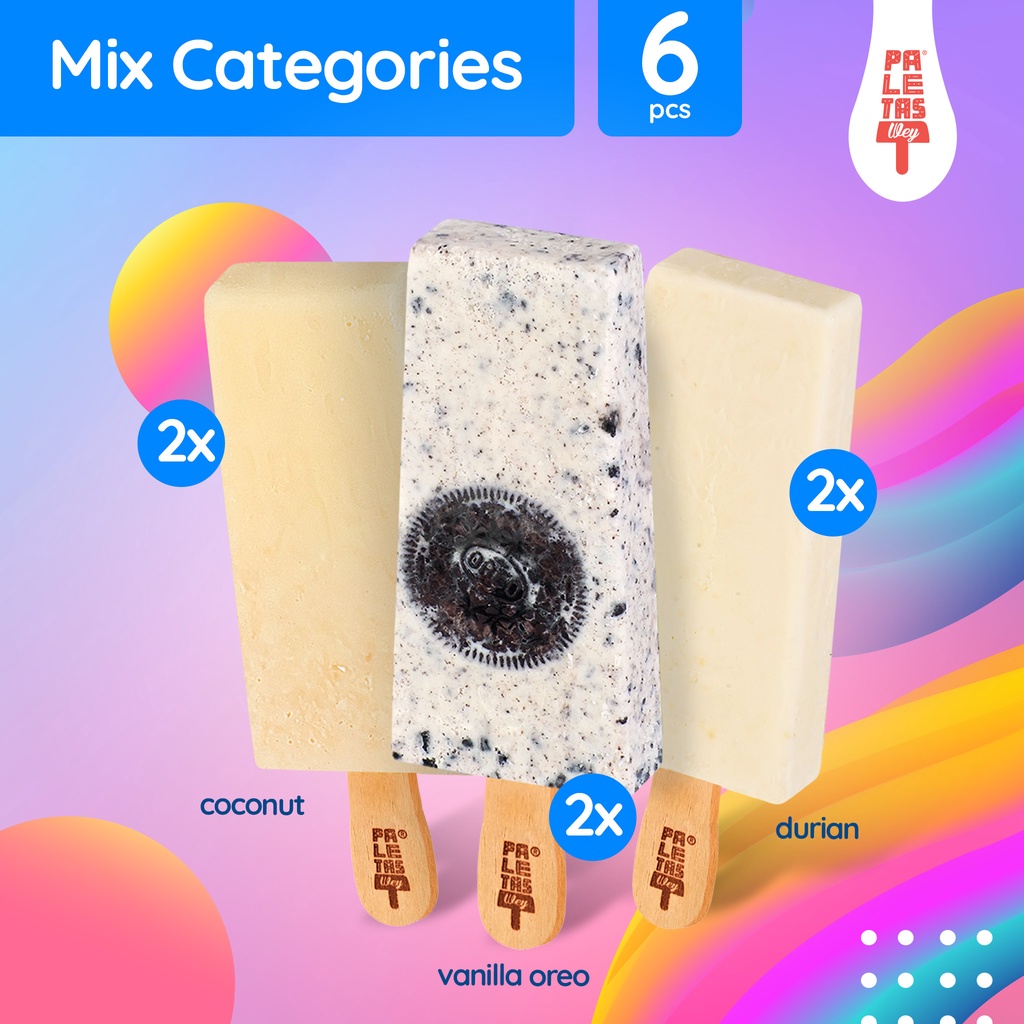 

Es Krim Paletas Wey 2 Durian, 2 Vanilla Oreo & 2 Coconut