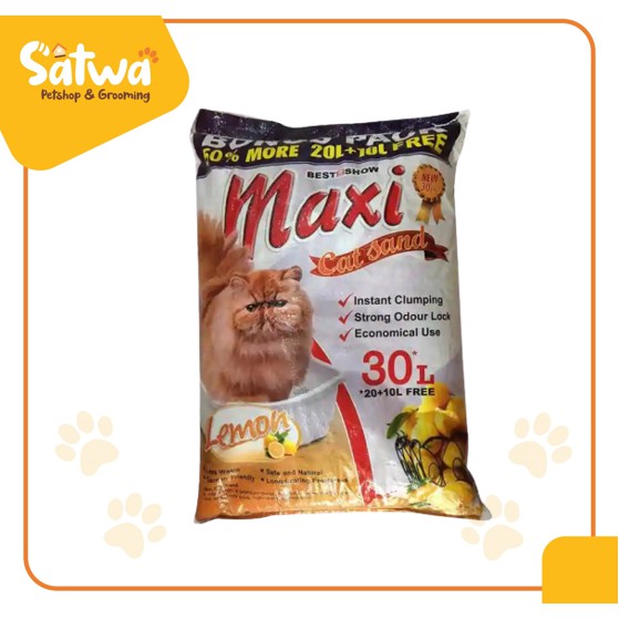 Pasir Kucing Wangi dan Gumpal Maxi Cat Sand Maxi Best in Show 30 Liter