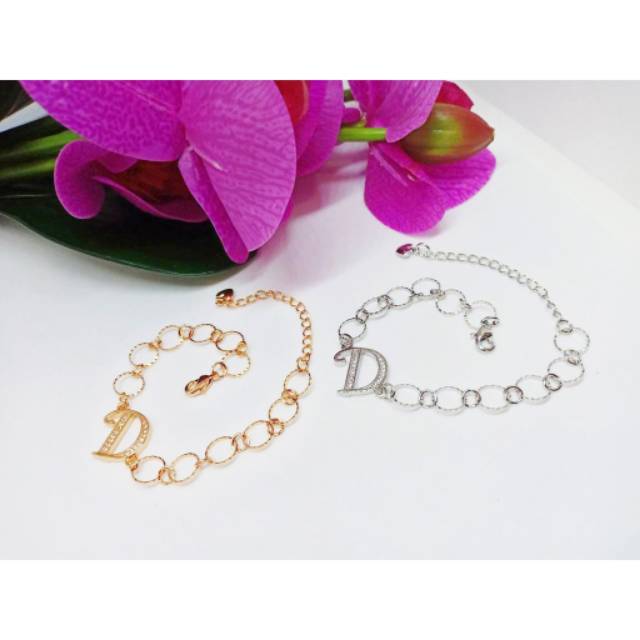Fourfashion NEW Gelang Huruf Sirkon Rantai Besar XUPING