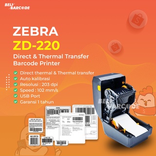 ZEBRA ZD 220 PRINTER BARCODE LABEL DIRECT THERMAL TRANSFER 203 DPI USB