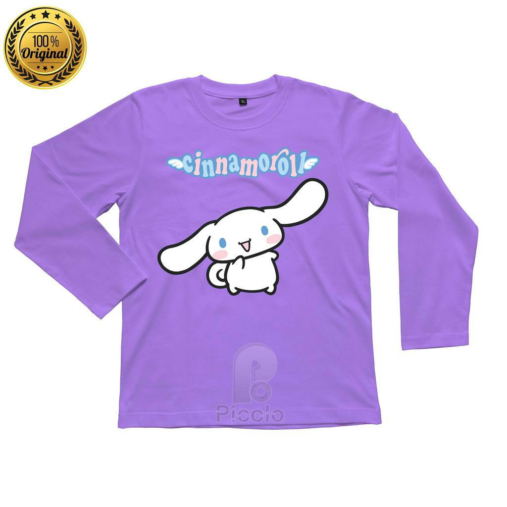 (FREE NAMA) BAJU KAOS ATASAN LENGAN PANJANG ANAK MOTIF KARAKTER SANRIO CINNAMOROLL Bahan COTTUN