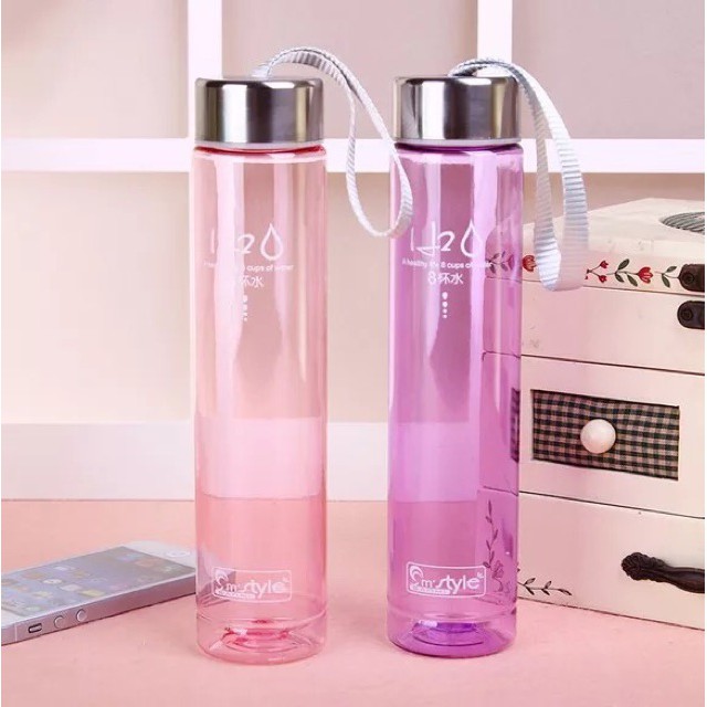 Botol minum H2O | ukrn 280ML | Slim | Bening - Plastik.