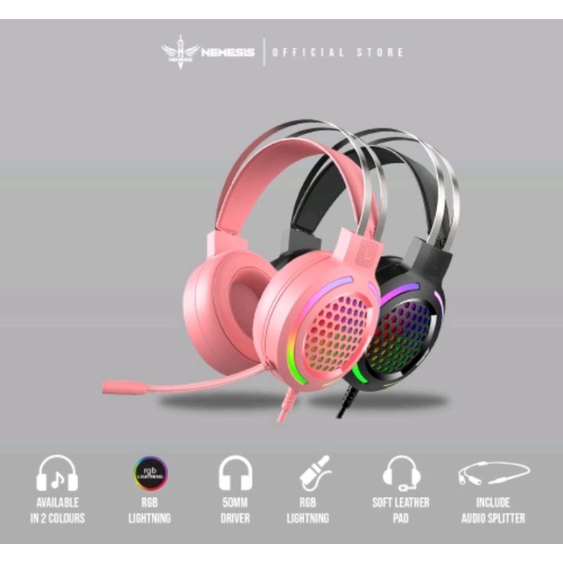 NYK Headset Gaming Hsn-10 Knight pink black