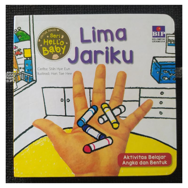 Boardbook seri hello baby. Lima Jariku. buku anak balita